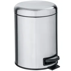 Papelera con pedal de 5L Leman acero inoxidable mate