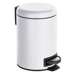 Papelera con pedal de 3L Leman blanca