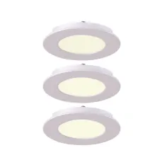 Pack 3 Luminárias Encastráveis LED Regas 9,6 W Redondas Brancas