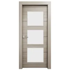 Puerta acristalada Vali roble gris derecha 72,5 cm