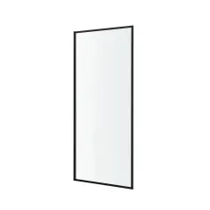 Painel fixo lateral transparente 80 cm Preto Elna