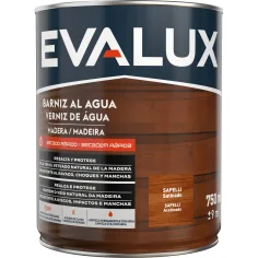 Barniz al agua sapelli satinado 750 ml Evalux