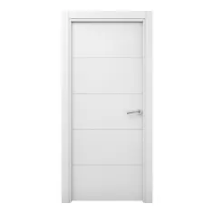 Puerta lacada blanca con moldura Lor 82,5 cm izquierda