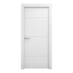 Puerta maciza Carys lacada blanca 72,5 cm derecha con tapajuntas