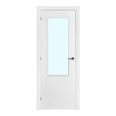 Puerta lacada acristalada con tapajuntas blanca Ulla 72,5 cm derecha