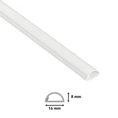 Microcanaleta para cables de pvc blanca d-line 100 x 1,6 x 0,8 cm