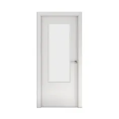 Puerta acristalada Carina blanco izquierda 82,5 cm