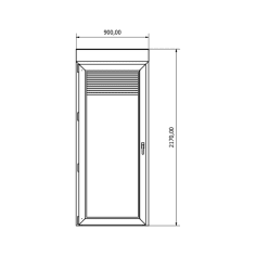 Porta Janelaela pvc prat branco com persiana 200x90 esquerda