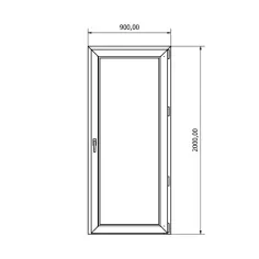 Porta Janelaela pvc prat branco 200x90 direita