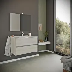 Conjunto mueble de baño Easy gris avena 80x46 cm