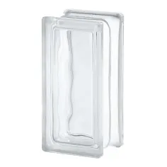 Medio bloque de vidrio Ondulado transparente