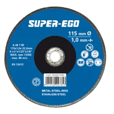 Pack 5 discos de corte metal/inox 115 x 1 mm super ego