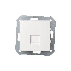 Placa univ plana c/g polvo rj45 blanco mate