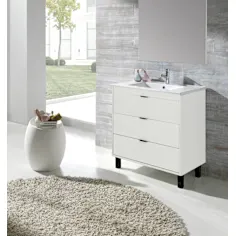 Mueble de baño Gio y con lavabo 3 cajones blanco-negro 80cm