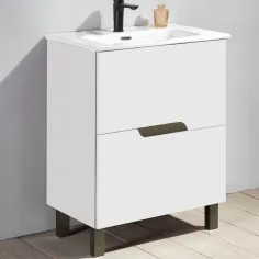 Conjunto mueble de baño y lavabo Cynthia blanco 60 cm