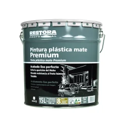 Pintura plástica blanco mate 15 L Restora Premium