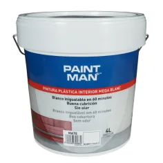 Pintura plastica paintman blanca mate 4l