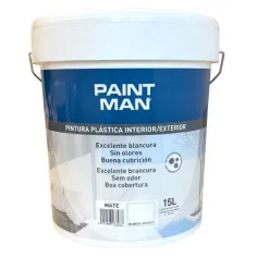 Pintura plástica paintman blanca interior/exterior 15l
