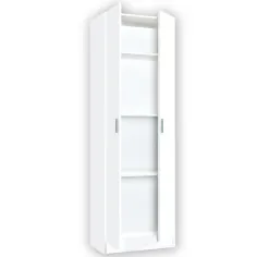 Mueble armario multiusos 2 puertas, armario auxiliar bajo, color Blanco  8423490251844