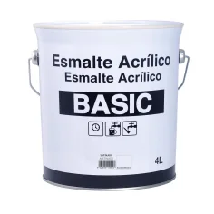 Esmalte acrílico basic satinado blanco 4 l