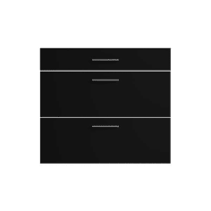 Frente da gaveta Cozinha LUXURY negro Brilho 70 x 80 cm