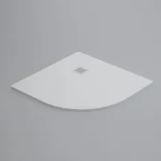 Plato de ducha mineral aligerado gel coat 1/4 círculo blanco 90x90 cm