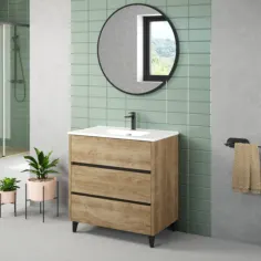Mueble de baño Aspen roble 80 cm