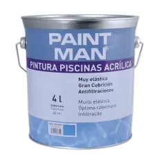 Tinta piscinas acrílica azul intenso paintman 4 l