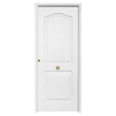 Puerta de entrada semiprovenzal blanca derecha 210 x 90 cm