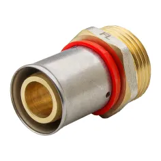 Racor recto macho mult. press ø16x3/4” tipo u-rojo