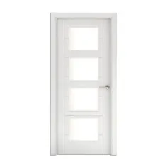 Puerta acristalada Córcega blanco izquierda 203x72,5 cm