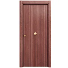 Puerta de entrada blindada sapelly y blanca izquierda 206x86cm