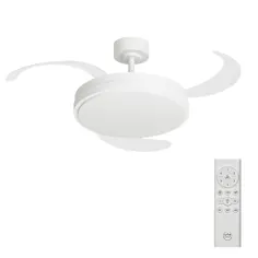 Ventilador de techo blanco con luz led y motor DC 122cm Ori L Arteconfort