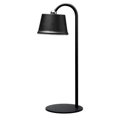 Lámpara de mesa negra con USB
