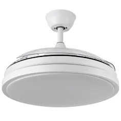 Ventilador de techo con aspas retráctiles blanco con luz led y motor CC Ocelair