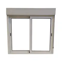 Ventana aluminio corredera con persiana blanca 116x100cm