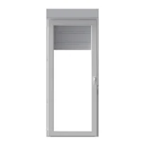 Porta Janelaela pvc prat branco com persiana 200x90 esquerda