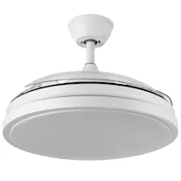 Ventilador de techo con aspas retráctiles blanco con luz led y motor CC Ocelair