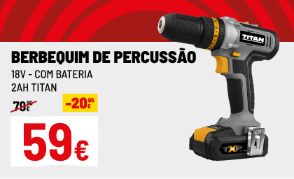 Berbequim 18V com bateria 2Ah Titan