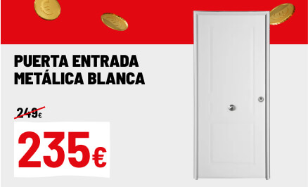 Puerta entrada metálica blanca derecha 91x210cm