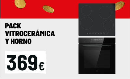 Pack vitrocerámica y horno 72L GoodHome