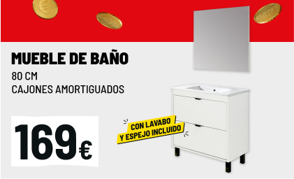 Mueble de baño Lud con espejo y lavabo 80cm