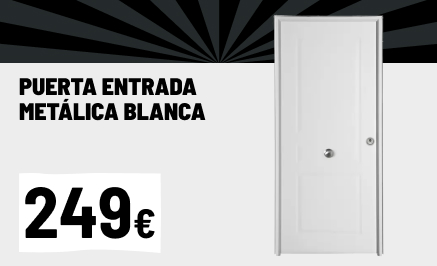 Puerta entrada metálica blanca derecha 91x210cm