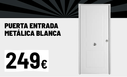 Puerta entrada metálica blanca derecha 91x210cm