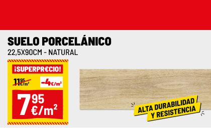 Pavimento porcelánico Ucles madera natural 22,5x90cm